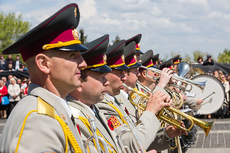 March of military orchestras. Kyiv.