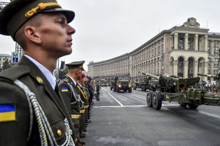 The Ukrainian Armed Forces Parade through Central Square in Kyiv